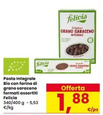 Pasta Integrale Bio con farina di grano saraceno Felicia