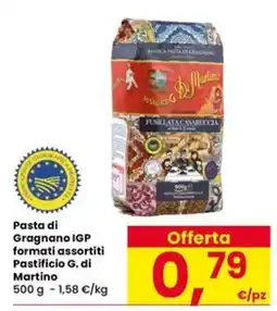 Eurospar Pasta di Gragnano IGP formati assortiti Pastificio G. di Martino offerta