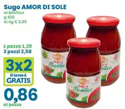 Prix Quality Sugo AMOR DI SOLE al Basilico offerta