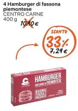 Gelmarket Hamburger di fassona piemontese CENTRO CARNE offerta