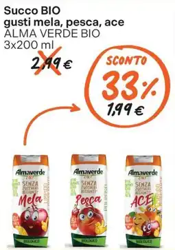 Gelmarket Succo BIO gusti mela, pesca, ace Alma Verde BIO offerta