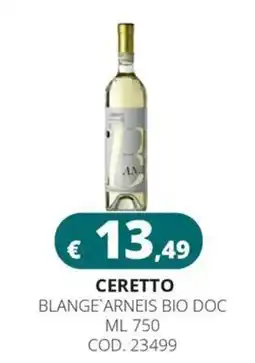 Altasfera Ceretto Blange'Arneis Bio Doc offerta