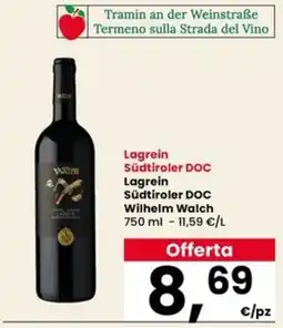 Interspar Lagrein Südtiroler DOC Wilhelm Walch offerta