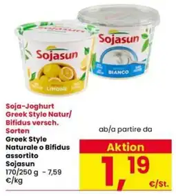 Interspar Sojasun Soja-Joghurt Greek Style Natur/ Bifidus versch. Sorten offerta