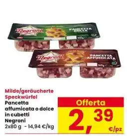 Interspar Pancetta affumicata o dolce Negroni offerta