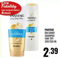 Gecop Pantene balsamo/shampoo vari tipi offerta