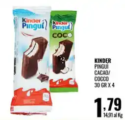 Gecop Kinder Pinguì Cacao/Cocco offerta