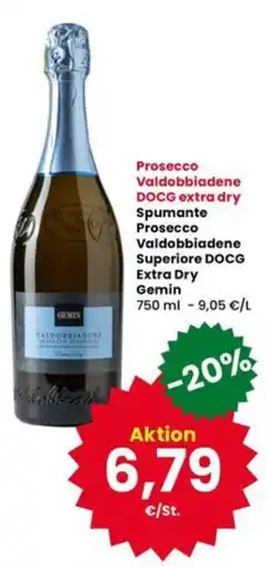 Interspar Prosecco Valdobbiadene DOCG extra dry Spumante Prosecco Valdobbiadene Superiore DOCG Extra Dry Gemin offerta