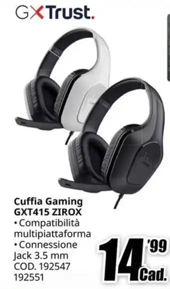 Cuffia Gaming GXT415 ZIROX