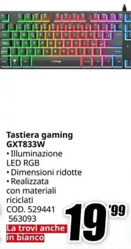 MediaWorld Tastiera gaming GXT833W offerta
