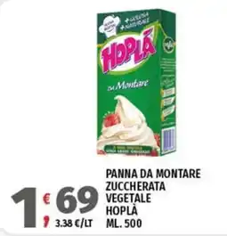 Vivo Supermercati Panna da montare zuccherata vegetale Hoplà offerta
