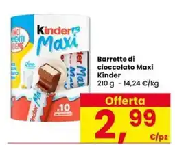 Eurospar Barrette di cioccolato Maxi Kinder offerta