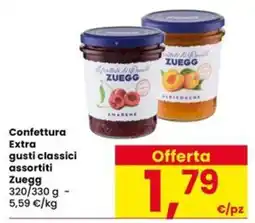 Eurospar Confettura Extra gusti classici assortiti Zuegg offerta