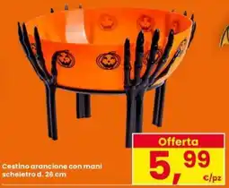 Eurospar Cestino arancione con mani scheletro offerta