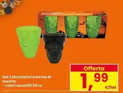 Eurospar Set 3 bicchierini a forma di teschio offerta