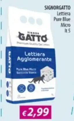 Acqua & Sapone Signor Gatto Lettiera Agglomerante Pure Blue Micro offerta
