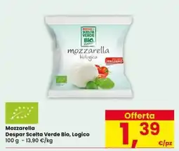 Eurospar Mozzarella Despar Scelta Verde Bio, Logico offerta