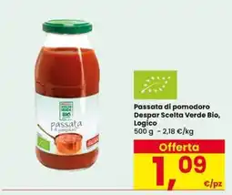 Eurospar Passata di pomodoro Despar Scelta Verde Bio offerta