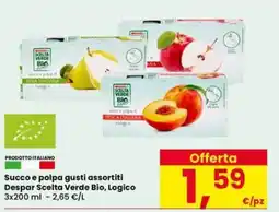 Eurospar Succo e polpa gusti assortiti Despar Scelta Verde Bio, Logico offerta