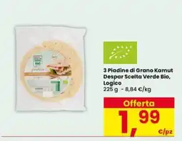 Eurospar Piadine di Grano Kamut Despar Scelta Verde Bio offerta