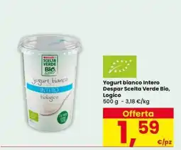 Eurospar Yogurt bianco Intero Despar Scelta Verde Bio, Logico offerta