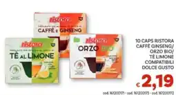 Vivo Supermercati Ristora 10 caps Caffè Ginseng/Orzo Bio/Tè Limone offerta