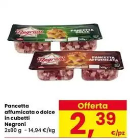 Eurospar Pancetta affumicata o dolce Negroni offerta
