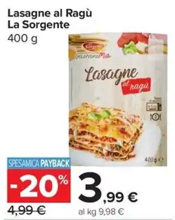 Carrefour Express Lasagne al Ragù La Sorgente offerta