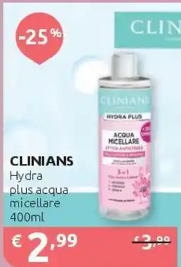 PiùMe Clinians Hydra plus acqua micellare offerta