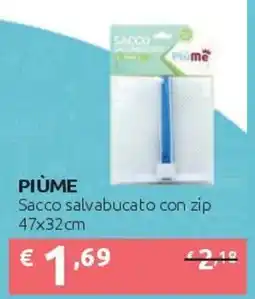 PiùMe Piùme sacco salvabucato con zip offerta