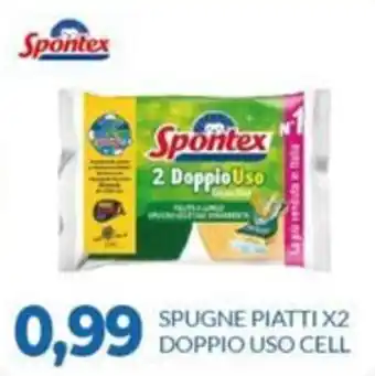 Spontex spugne piatti x2 doppio uso cell