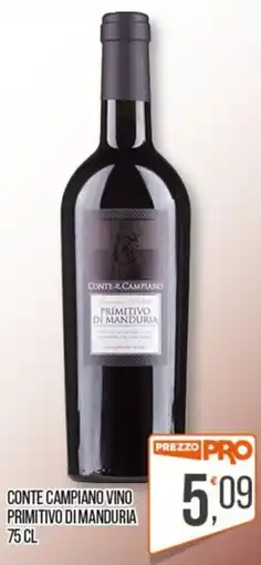 Cash pro Conte Campiano Vino Primitivo di Manduria offerta