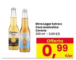 Eurospar Birra Lager Extra o Cero analcolica Corona offerta