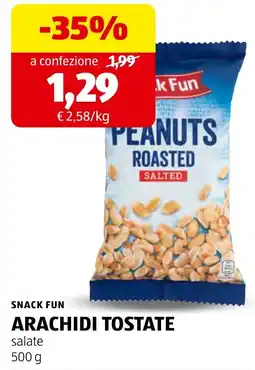 ALDI Snack Fun arachidi tostate salate offerta