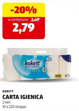 ALDI Kokett carta igienica offerta