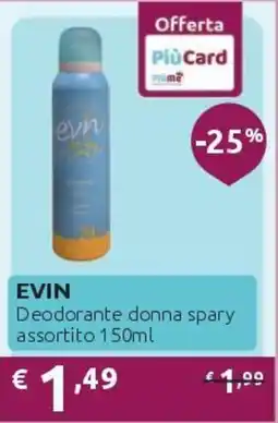PiùMe Evin Deodorante donna spary offerta