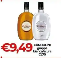 Supermercati Pasquale Prisco Candolini grappa bianca/scura offerta