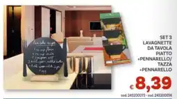 Vivo Supermercati Set 3 lavagnette da tavola piatto + pennarello/ tazza + pennarello offerta