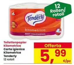 Interspar Toilettenpapier Kilometrica Carta igienica Kilometrica Tenderly offerta