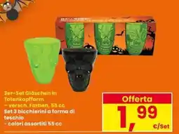 Interspar Set 3 bicchierini a forma di teschio offerta