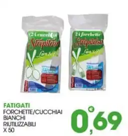 Rosa Cash Forchette/cucchiai bianchi riutilizzabili Streptosa offerta