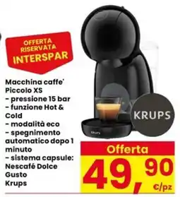 Eurospar Macchina caffè Piccolo XS Krups offerta