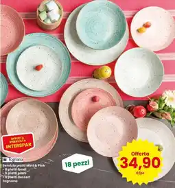 Eurospar Servizio piatti Mint & Pink Tognana offerta