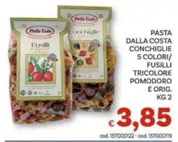 Vivo Supermercati Pasta Dalla Costa Fusilli Tricolore Pomodoro e Orig. offerta