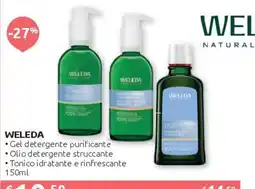 PiùMe Weleda Gel detergente purificante Olio detergente struccante Tonico idratante e rinfrescante offerta