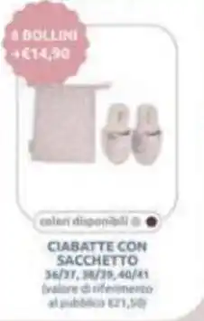 PiùMe Ciabatte con sacchetto offerta