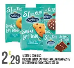 Euroesse Scotti si con riso frollini senza lattosio biscotto riso e cioccolato offerta