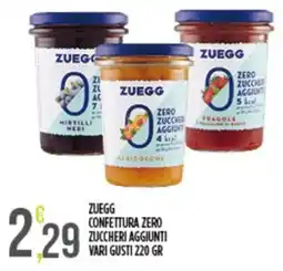 Euroesse Zuegg confettura zero zuccheri aggiunti offerta
