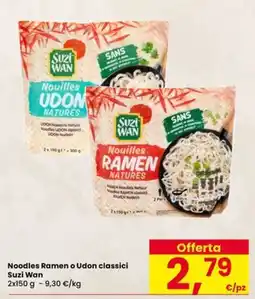 Eurospar Noodles Ramen o Udon classici Suzi Wan offerta
