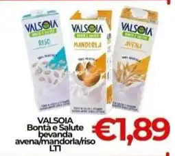 Supermercati Pasquale Prisco Valsòia bevanda avena/mandorla/riso offerta